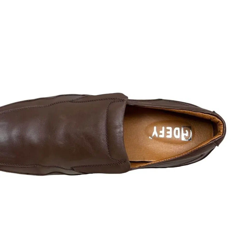 Gravity Defyer Mens Loafers Marseille II Brown Leather Cushioned Footbed Sz‎ 15